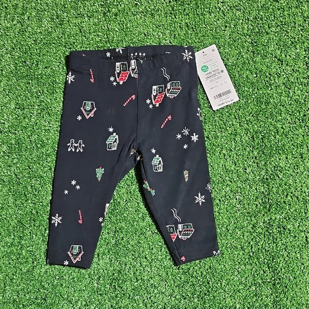Festive Black Baby Leggings